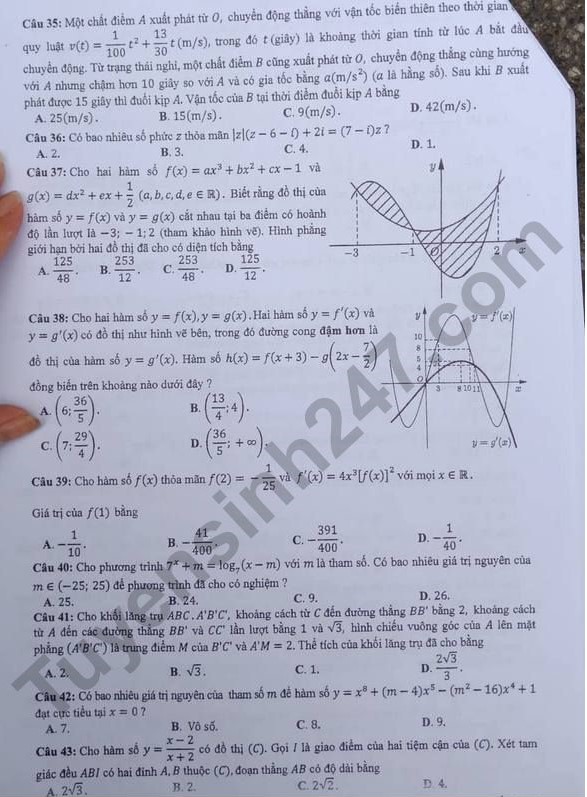 đề toán mã 119 thi thpt quốc gia 2018 trang 4