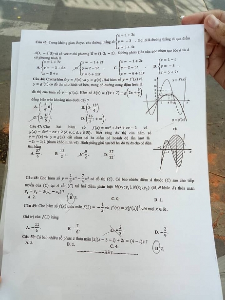 Đề thi Toán mã 108 tốt nghiệp THPTQG năm 2018 trang 5