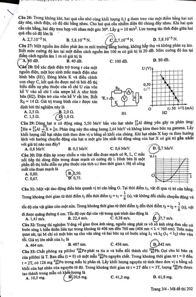 đề thi THPT 2018 môn Lý mã đề 202 trang 3