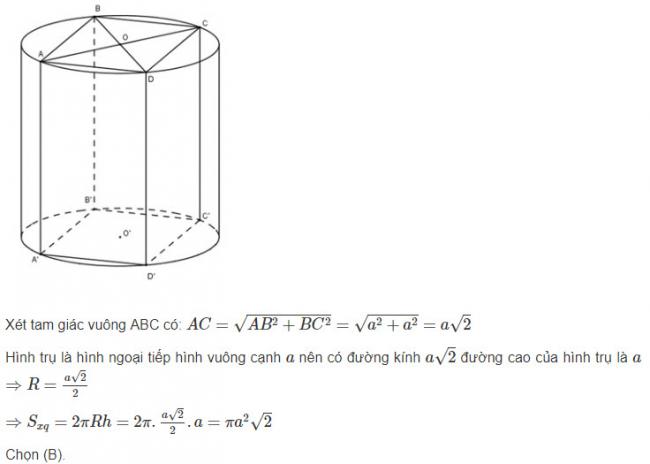 Đáp án bài 1 trang 51 sgk hình học lớp 12