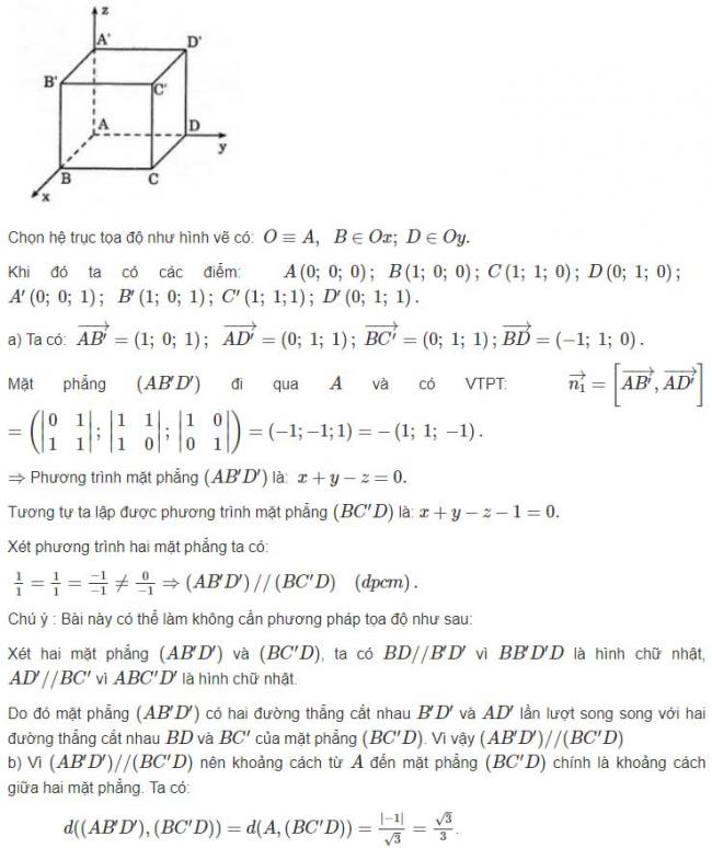 Đáp án bài 10 trang 81 sgk hình học lớp 12