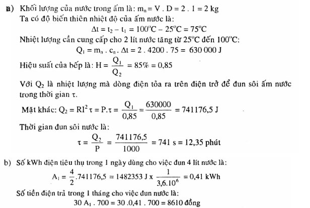 Đáp án bài 19 trang 56 sgk vật lý lớp 9