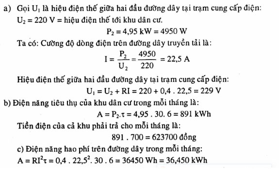 Đáp án bài 20 trang 56 sgk vật lý lớp 9