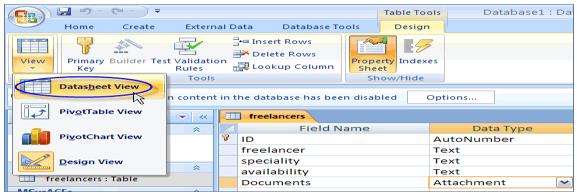 Chế độ dữ liệu trong Microsoft Access