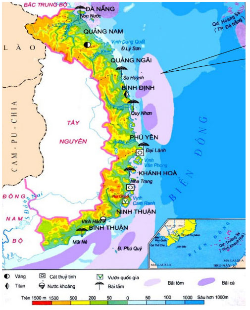 Giới hạn của vùng duyên hải Nam Trung Bộ