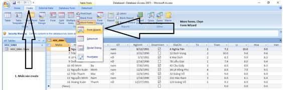 Bấm chọn More Forms rồi chọn Form Wizard