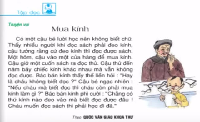 Soạn bài Tập đọc Mua kính trang 53 SGK Tiếng Việt 2