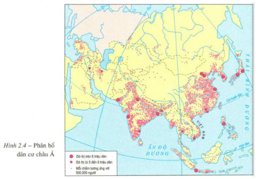 Bản đồ Phân bố dân cư châu Á