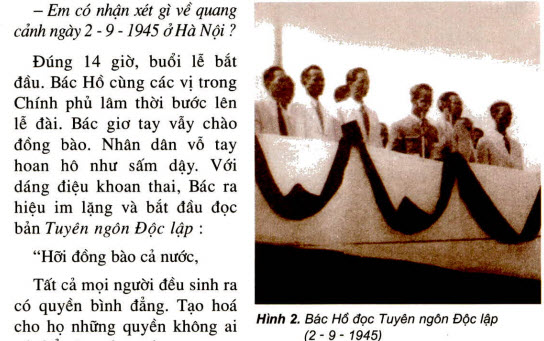 quang cảnh ngày 2 - 9 - 1945 ở Hà Nội