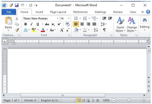 Mở cửa sổ làm việc của Microsoft Word