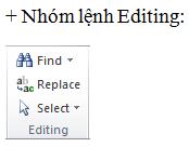 Nhóm lệnh Editing