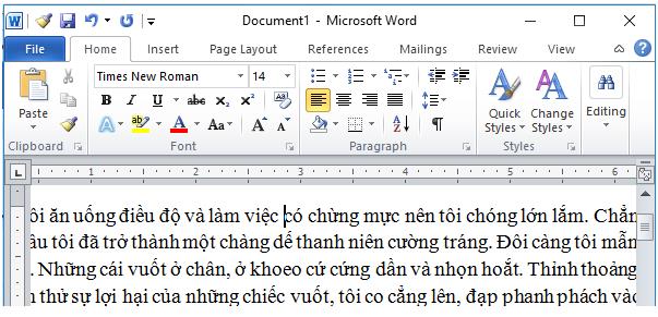 Nhấn phím PageUp thì con trỏ chuột nhảy lên dòng đầu tiên