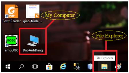 Nháy đúp vào biểu tượng My Ducuments, hoặc My Computer nếu chúng hiển thị trên màn hình nền hoặc thanh công việc