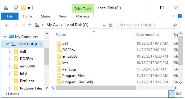 Mở File Explorer và lần lượt click vào các thư mục và ổ đĩa ở khung bên trái và xem nội dung chi tiết ở khung bên phải.