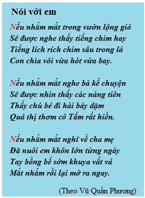 Nội dung bài thơ Nói với em