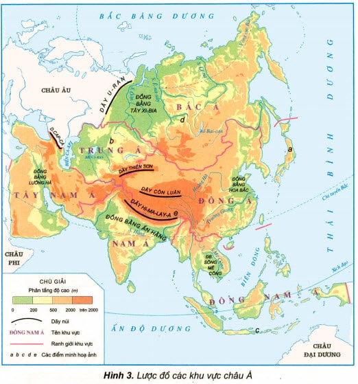 dãy núi và đồng bằng ở Châu Á