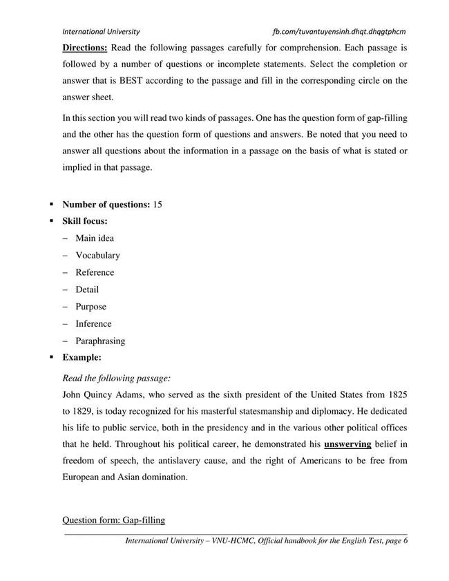 Đề thi mẫu đánh giá năng lực ĐH Quốc gia TPHCM 2019 môn Tiếng Anh trang 3