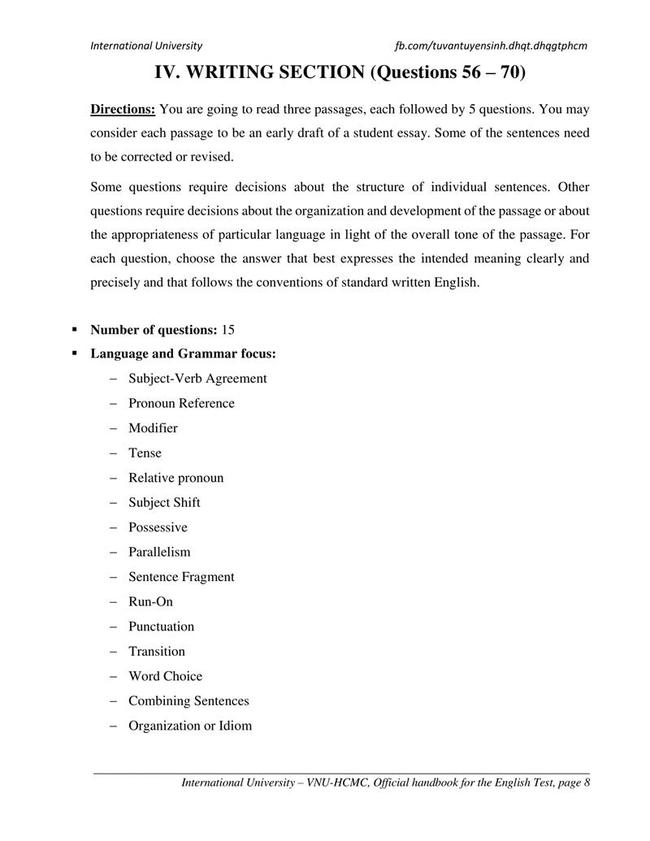 Đề thi mẫu đánh giá năng lực ĐH Quốc gia TPHCM 2019 môn Tiếng Anh trang 5