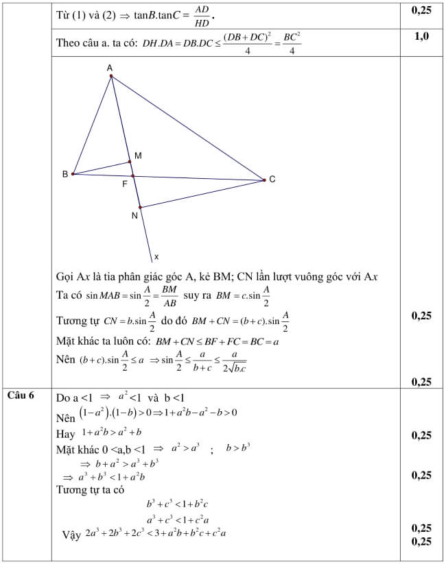 Đáp án Đề thi thử vào 10 môn Toán trường THPT Yên Thế - Bắc Giang trang 3