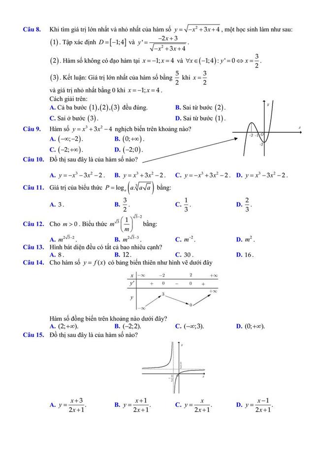 Đề thi thử môn Toán THPT năm 2019 trường chuyên Thoại Ngọc Hầu - An Giang trang 2