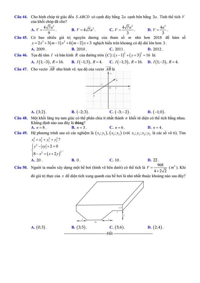 Đề thi thử môn Toán THPT năm 2019 trường chuyên Thoại Ngọc Hầu - An Giang trang 6