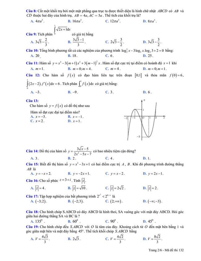 Đề thi thử môn Toán THPT năm 2019 trường THPT Đoàn Thượng - Hải Dương lần 3 trang 2