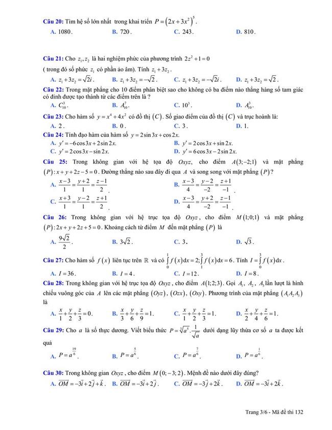 Đề thi thử môn Toán THPT năm 2019 trường THPT Đoàn Thượng - Hải Dương lần 3 trang 3