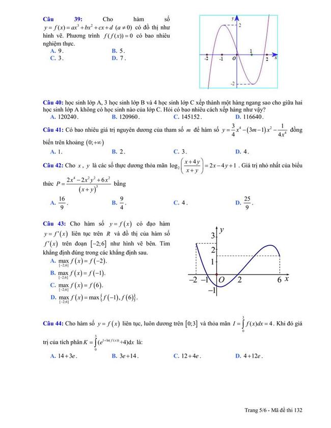 Đề thi thử môn Toán THPT năm 2019 trường THPT Đoàn Thượng - Hải Dương lần 3 trang 5