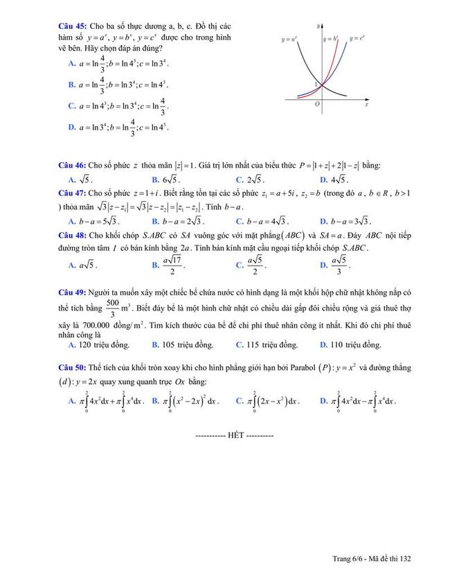 Đề thi thử môn Toán THPT năm 2019 trường THPT Đoàn Thượng - Hải Dương lần 3 trang 6