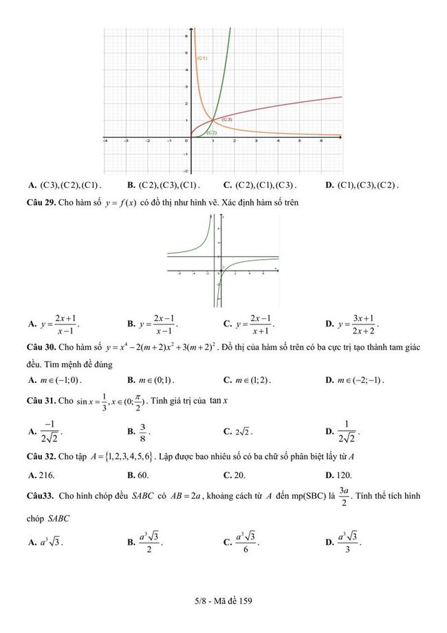 Đề thi thử môn Toán THPT năm 2019  trường Yên Dũng 3 - Bắc Giang lần 1 trang 5