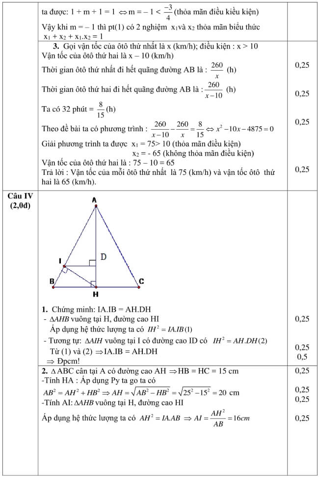 Đáp án Đề thi thử vào 10 môn Toán trường THPT Đồi Ngô - Bắc Giang trang 2