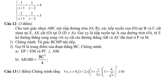 Đề thi thử vào 10 môn Toán trường THPT Yên Dũng số 1 - Bắc Giang trang 2