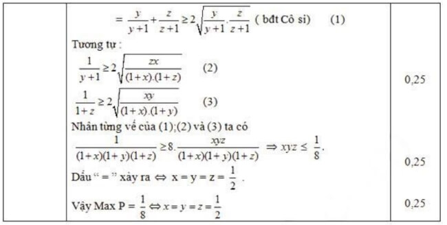 Đáp án Đề thi thử vào 10 môn Toán trường THPT Yên Dũng số 1 - Bắc Giang trang 2