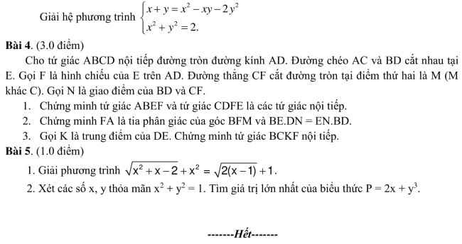 Đề thi thử vào 10 môn Toán trường THPT Trần Phú - Hà Nội trang 2