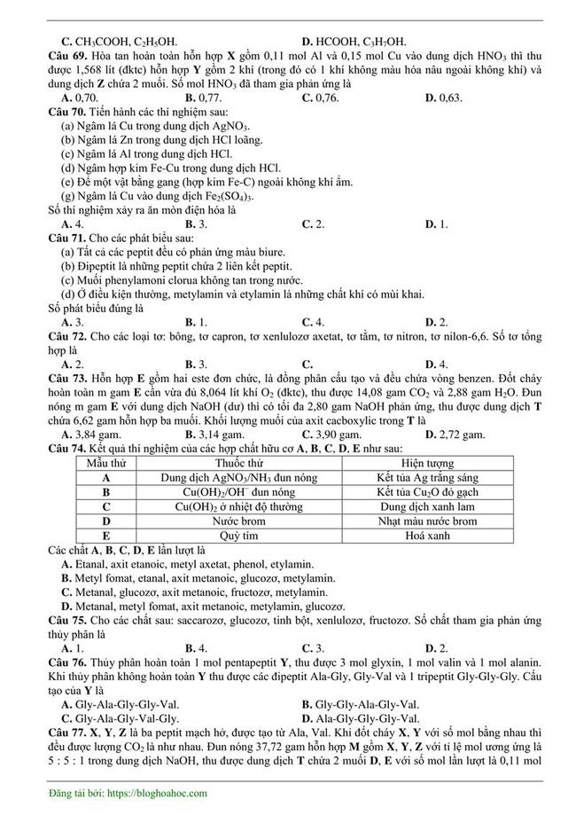 Đề thi thử môn Hóa THPT năm 2019 của cụm 5 trường THPT Hải Phòng trang 3