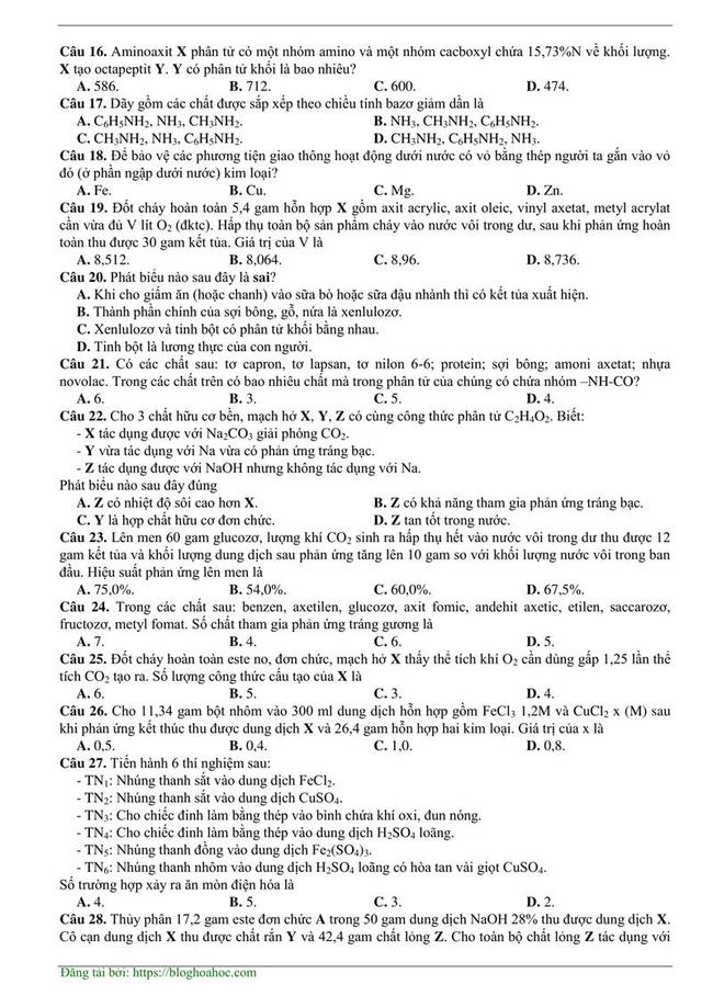 Đề thi thử môn Hóa THPT năm 2019 của cụm 8 trường THPT Chuyên Đồng Bằng sông Hồng trang 2