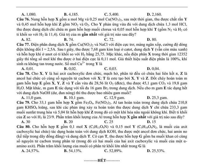 Đề thi thử môn Hóa THPT năm 2019 trường Chuyên ĐH Sư Phạm lần 1 trang 4