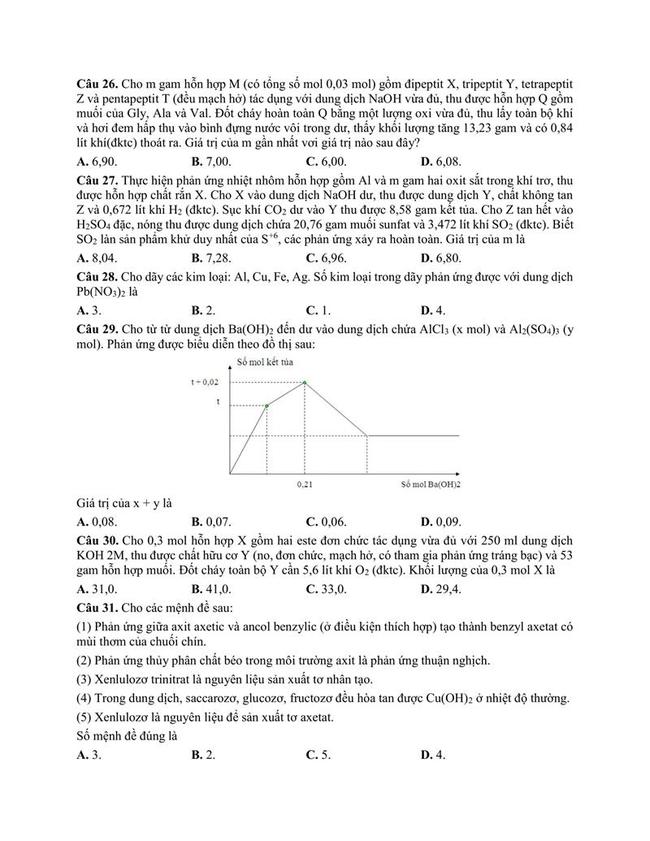 Đề thi thử môn Hóa THPT năm 2019 trường Chuyên Hưng Yên lần 2 trang 3