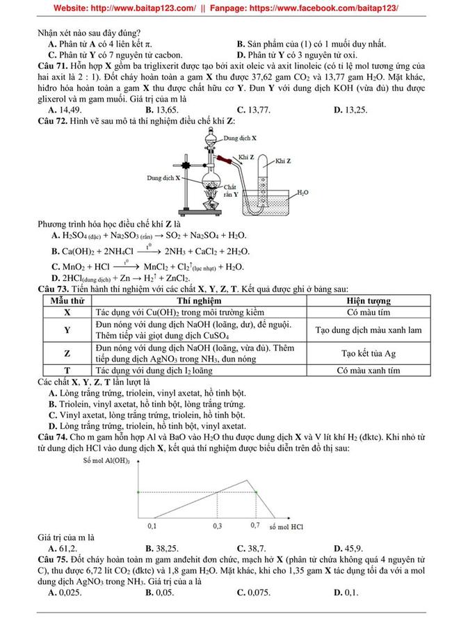 Đề thi thử môn Hóa THPT năm 2019 trường THPT Chuyên KHTN - Hà Nội lần 1 trang 3