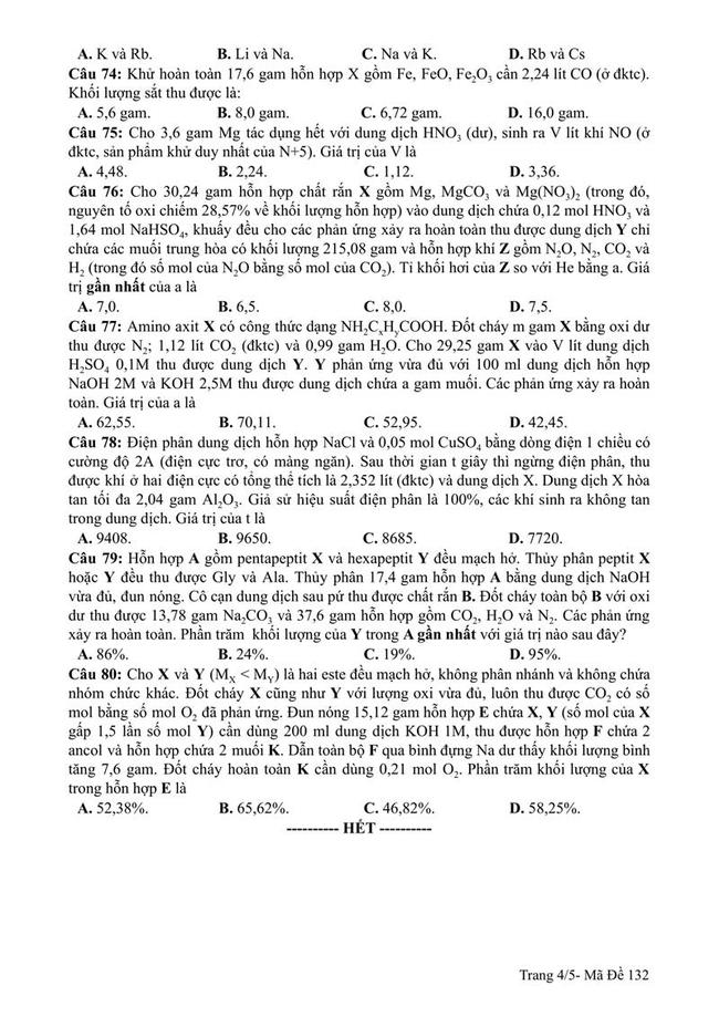 Đề thi thử môn Hóa THPT năm 2019 trường THPT  Đoàn Thượng - Hải Dương lần 1 trang 4