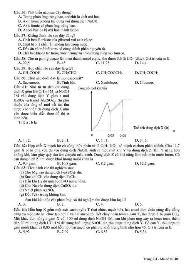 Đề thi thử môn Hóa THPT năm 2019 Sở GD&ĐT Vĩnh Phúc lần 1 trang 2