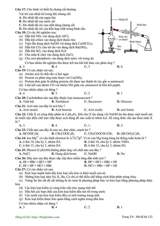 Đề thi thử môn Hóa THPT năm 2019 trường THPT Lương Thế Vinh - Hà Nội lần 1 trang 2