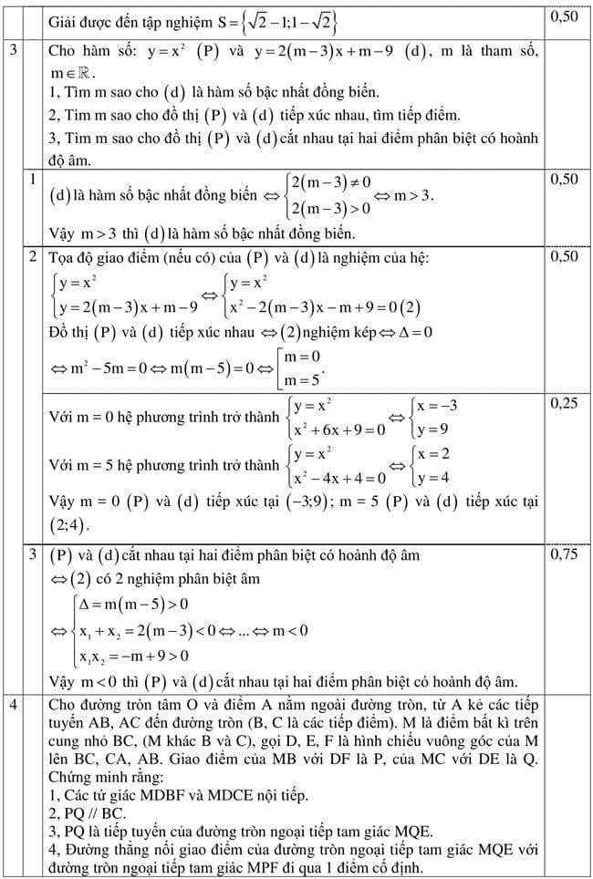 Đáp án Đề thi thử môn toán vào 10 THPT Cao Bình - Cao Bằng trang 2