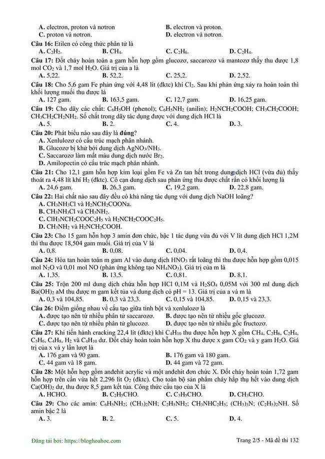 Đề thi thử môn Hóa THPT năm 2019 trường THPT Yên Lạc 2 - Vĩnh Phúc lần 1 trang 2