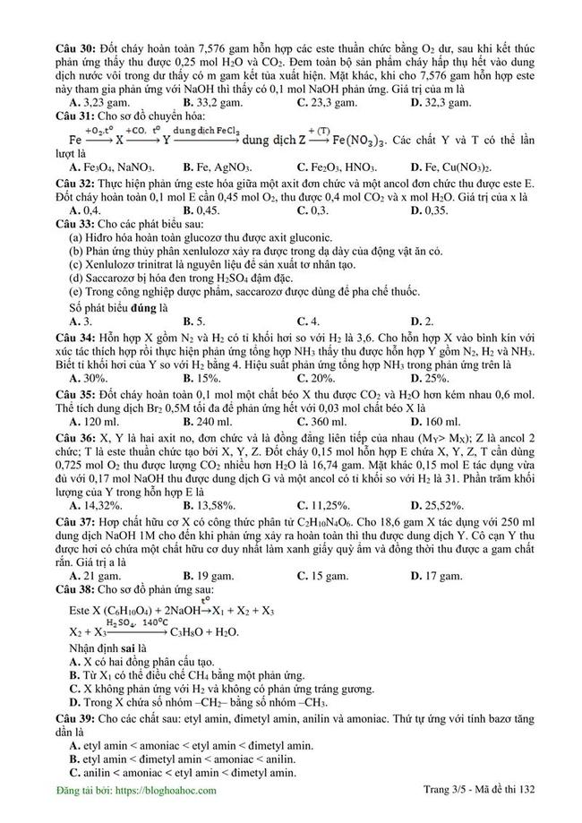 Đề thi thử môn Hóa THPT năm 2019 trường THPT Yên Lạc 2 - Vĩnh Phúc lần 1 trang 3