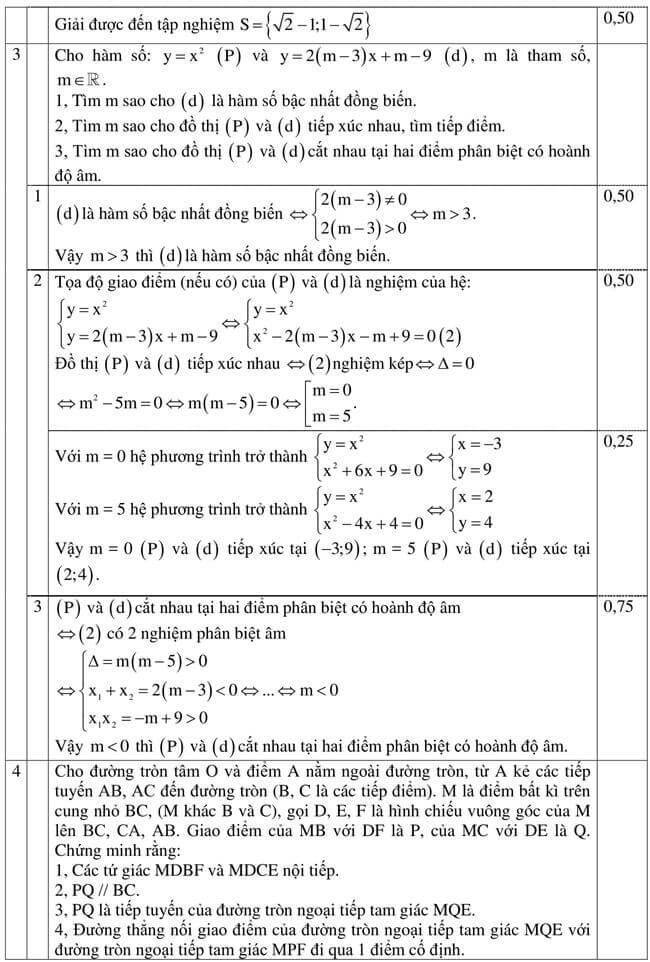 Đáp án Đề thi thử toán vào 10 THPT Quang Trung - Cao Bằng trang 2