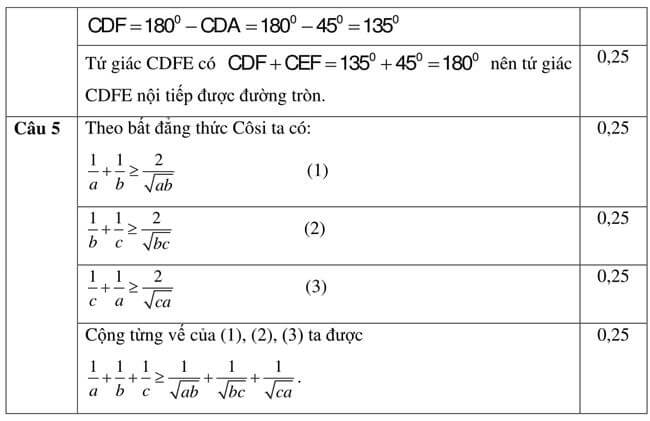 Đáp án Đề thi thử toán vào 10 THPT chuyên Biên Hòa, tỉnh Hà Nam trang 3