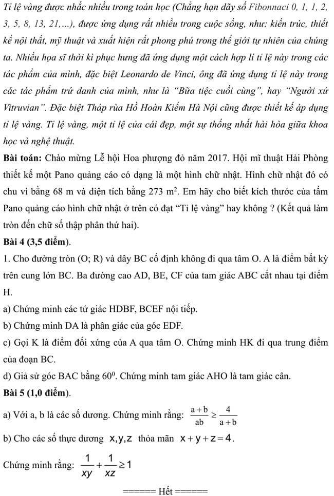 Đề thi thử toán vào 10 THPT Đồng Văn - Hà Giang trang 2