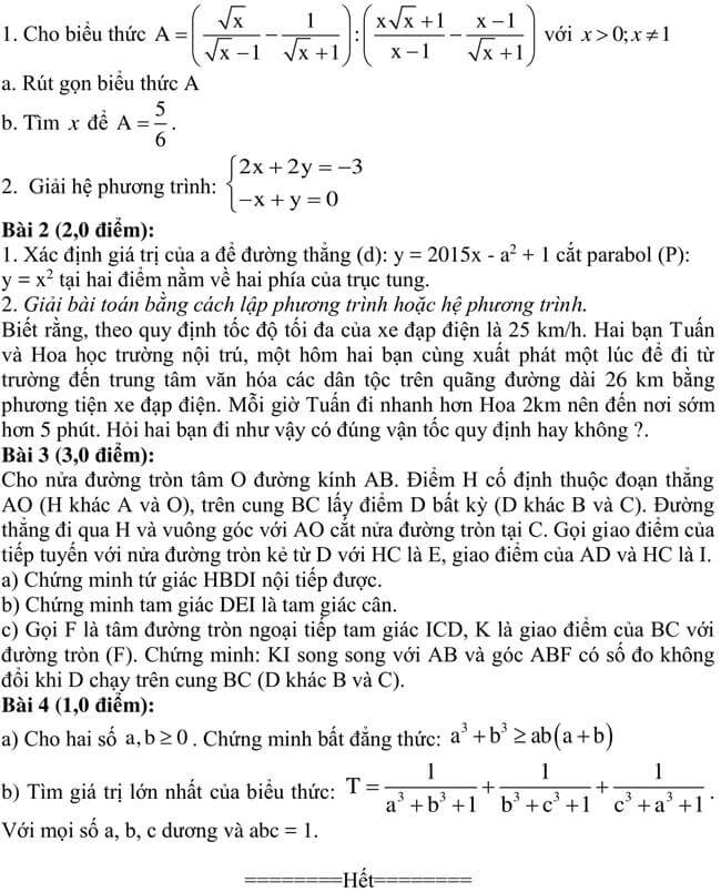 Đề thi thử toán vào 10 THPT Tô Hiệu - Hưng Yên trang 2