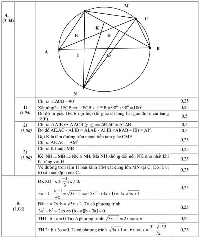 Đáp án Đề thi thử toán vào 10 THPT Vị Thủy - Hậu Giang trang 2